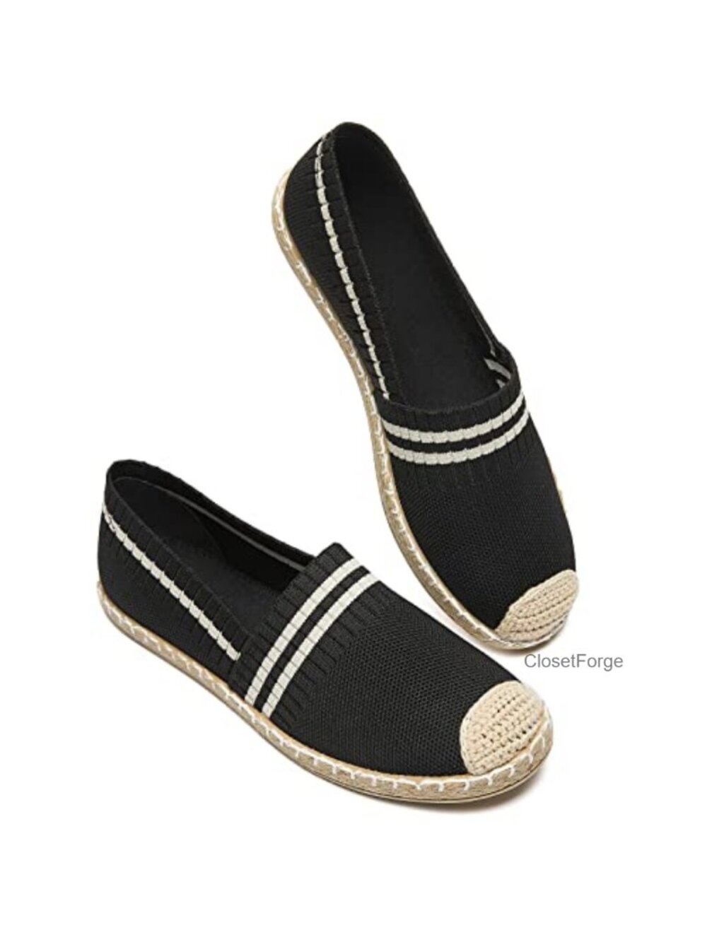 Womens Mesh Espadrilles Breathable Slip On Memory Foam Flats